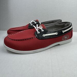 49ers Red Canvas Boat Shoes Men’s 8 FOCO Team Logo NFL Fan Gear